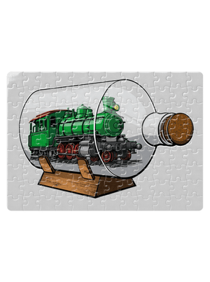Lokomotiva v láhvi puzzle White