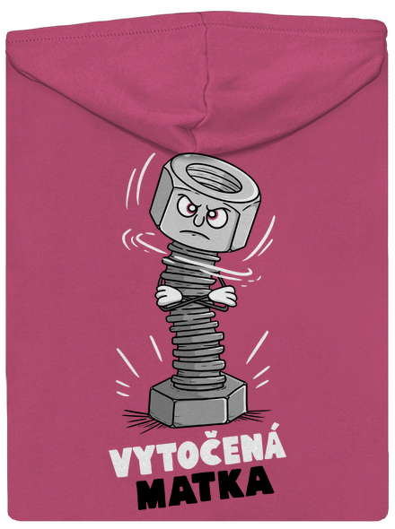 Vytočená matka dámská mikina na zip Magenta