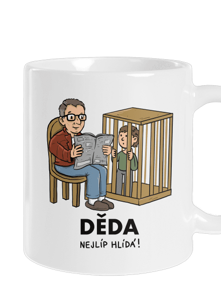 Děda hlídá klasický hrnek White