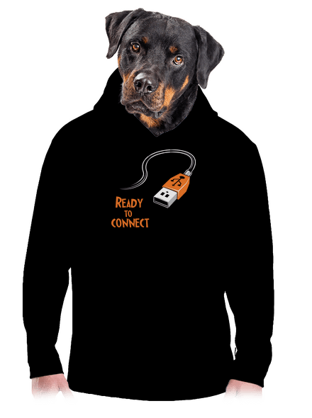 USB připojení pánská mikina klokanka Black