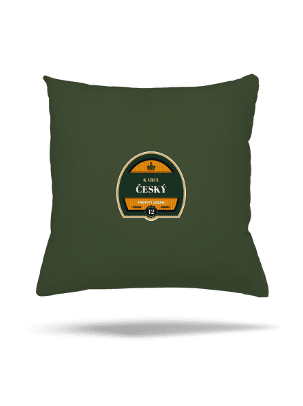 Pivní etiketa polštář Olive Green