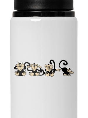Opice lahev na vodu White