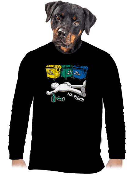 Tříděný odpad pánské dlouhý rukáv Black