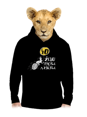 Žiju rychle a zběsile dětská mikina klokanka Black