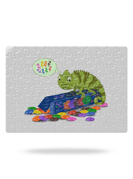 Zmatený chameleon puzzle White