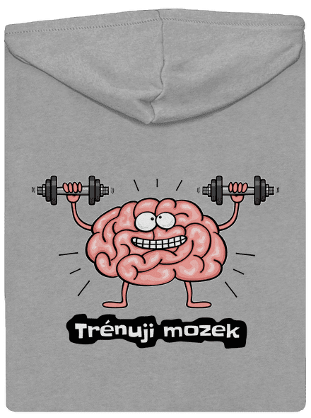 Trénuji mozek pánská mikina na zip Light Melange