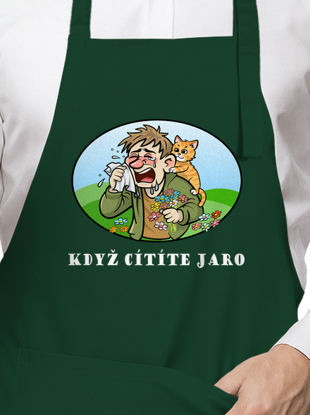 Cítíte jaro zástěra Bottle Green