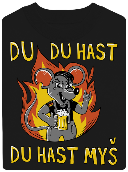 Du hast myš unisex mikina bez kapuce Black