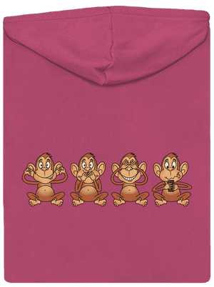 Opička s mobilem dámská mikina na zip Magenta