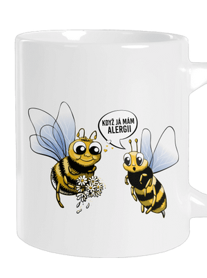 Alergická včelka velký hrnek White