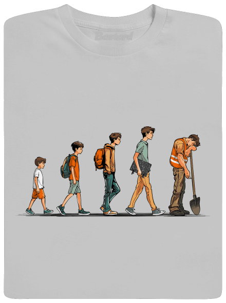 Evoluce studenta pánské tričko Pacific Grey
