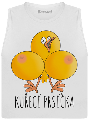 Kuřecí prsíčka dámské tílko volné White