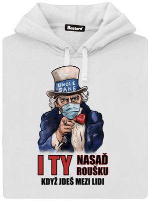 Nasaď roušku dámská mikina klokanka White