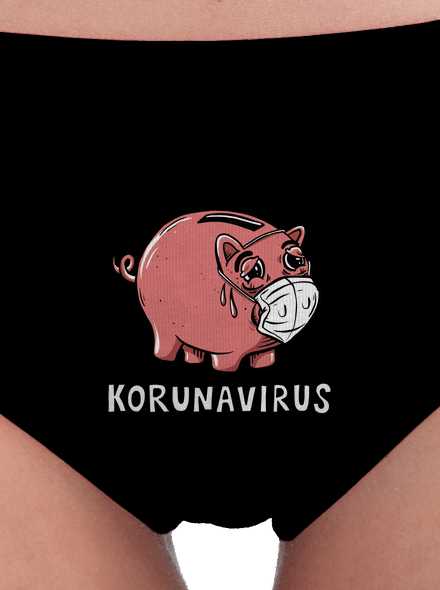 Korunavirus v kasičce dámské kalhotky Black
