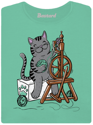 Kočka přede dámské tričko premium Mint Mal