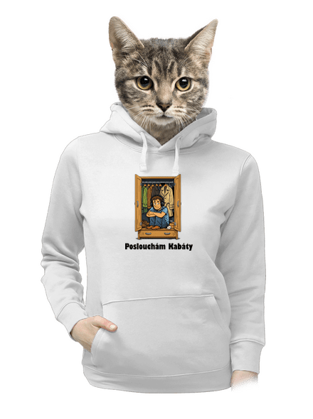 Poslouchám Kabáty dámská mikina klokanka White