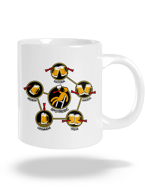 Pivní obvody velký hrnek White