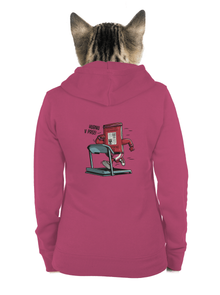 Hubnu v pase dámská mikina na zip Magenta