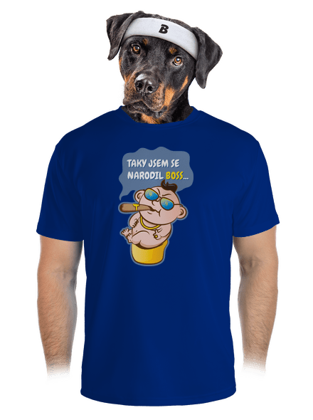 Boss pánské sportovní tričko Royal Blue Mal