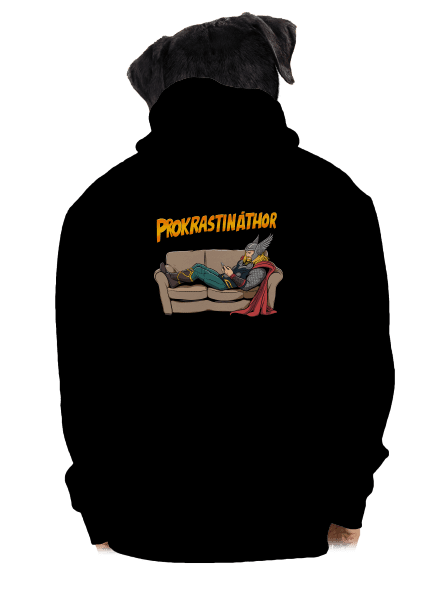 Prokrastináthor pánská mikina na zip Black