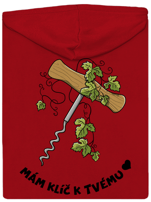 Otevři mé srdce pánská mikina na zip Red