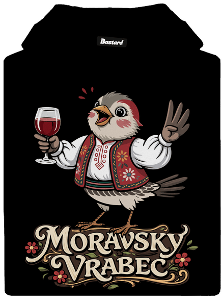Moravský vrabec pánská mikina klokanka Black