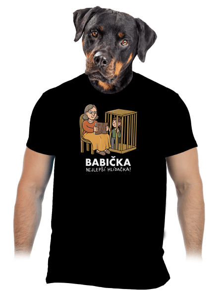 Babička hlídačka pánské tričko Black