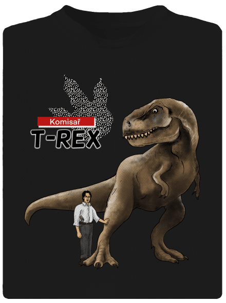 Komisař T-Rex pánské sportovní tričko Black