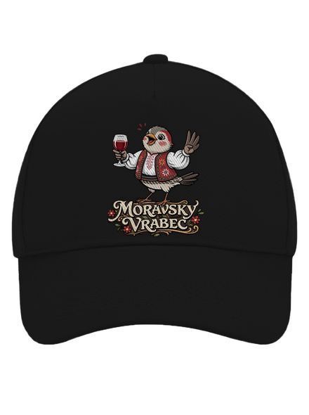 Moravský vrabec kšiltovka baseballka Black