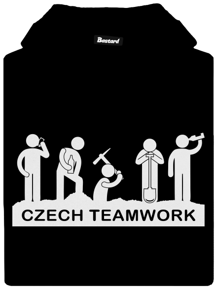 Czech Teamwork pánská mikina klokanka Black