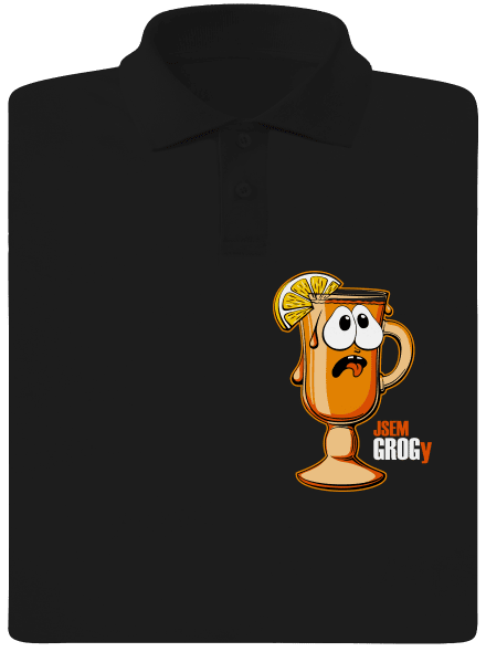 Jsem grogy pánská polokošile Black