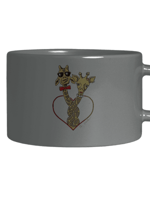 Žirafy ve svazku hrnek makronka Grey Macaron