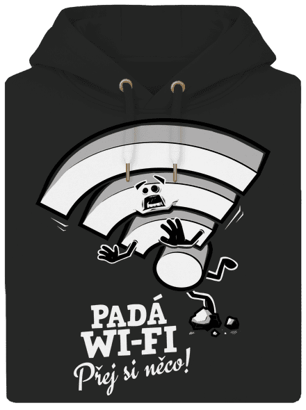 Padá wi-fi unisex mikina premium Dark Black