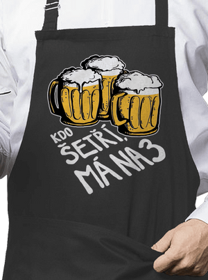 Kdo šetří, má na tři zástěra Dark Grey