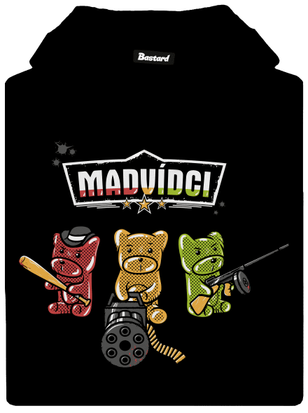 Madvídci dámská mikina klokanka Black
