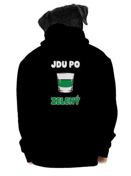 Jdu po zelený pánská mikina na zip Black