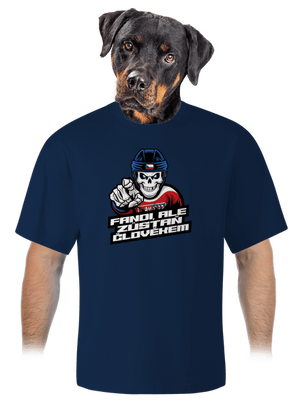 Fandi, ale zůstaň člověkem unisex tričko oversized Midnight Blue