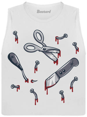 Halloween nářadí dámské tílko volné White