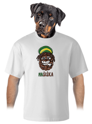 Hašiška unisex tričko oversized White