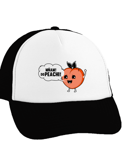 Mňam do peachi kšiltovka truckerka Black cap