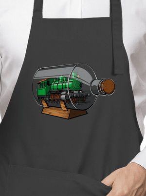 Lokomotiva v láhvi zástěra Dark Grey