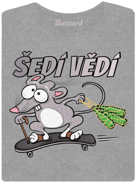 Šedí vědí - myšák dámské tričko Dark Gray Melange