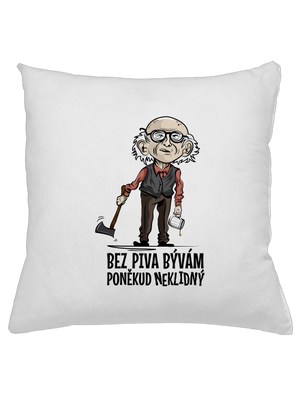 Neklidný bez piva polštář White
