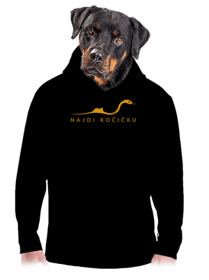 Najdi kočičku pánská mikina klokanka Black
