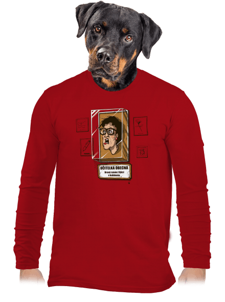 Učitelka obecná pánské dlouhý rukáv Red