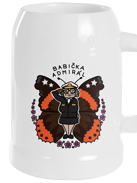 Babička admirál půllitr White