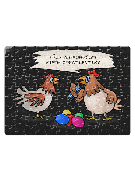 Slepice před Velikonocemi puzzle White