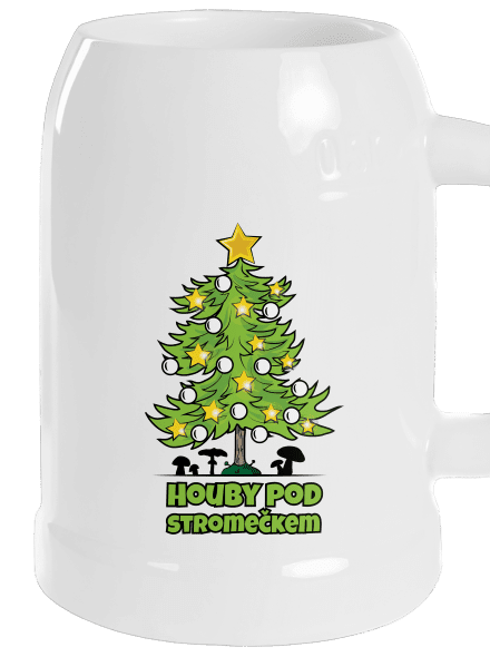 Houby pod stromečkem půllitr White