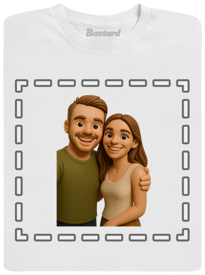 3D plastelína z vlastní fotky pánské tričko White