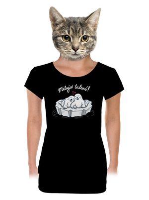 Miluju tulení dámské tričko s lemem Black